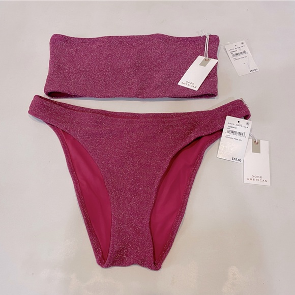 NWT Good American Sparkle Better Bank Bikini Set - Picture 4 of 7